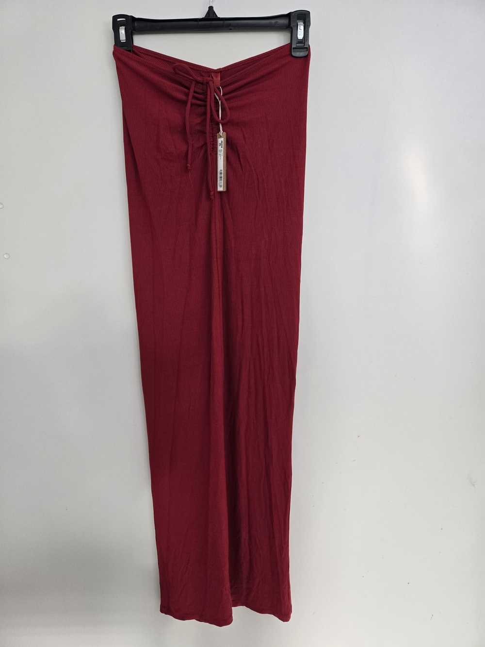 SKIMS Burgundy Maxi Skirt with Front Tie Waist
